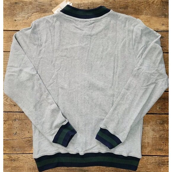 NWT Knowledge Cotton Apparel Full Zip Sweatshirt Mens M Gray Baseball Collar - Picture 8 of 11